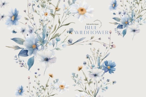 Download Watercolor Blue Wildflowers Clipart - Wild Collection