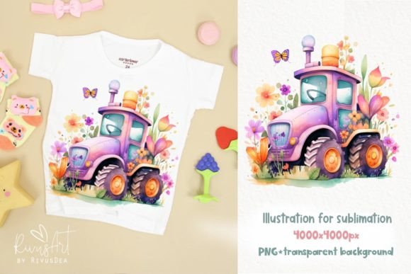 Download Cute Tractor. Illustration Sublimation - Sublimation Collection