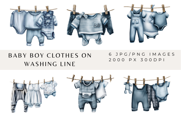 Download Baby Boy Clothes on Washing Line - Premium Resources