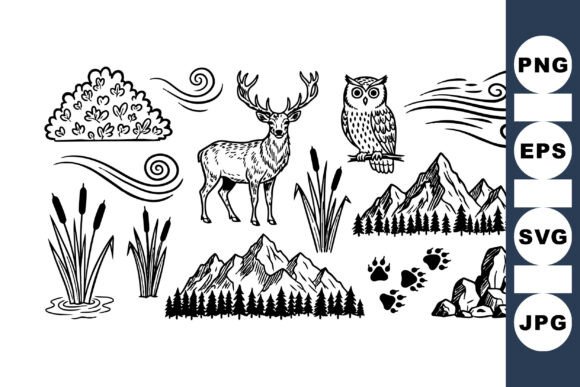 Download Rustic Forest Wildlife Clipart Set - Wild Collection