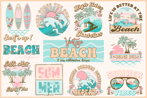Download Vintage Beach Summer Sublimation Design - Sublimation Collection