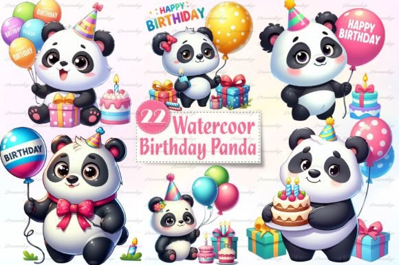 Download Panda Birthday Sublimation Clipart - Sublimation Collection