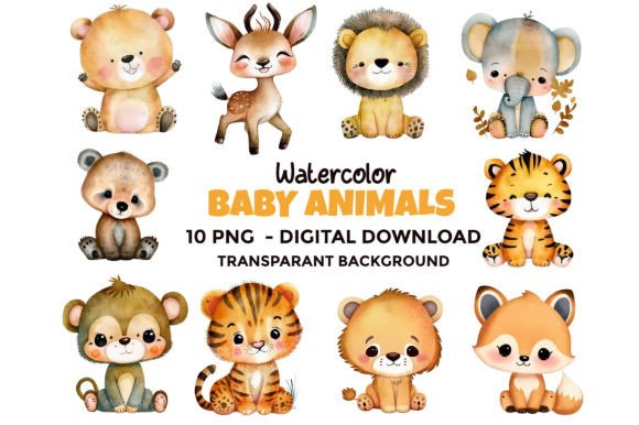 Download Baby Safari Animals Sublimation PNG - Sublimation Collection