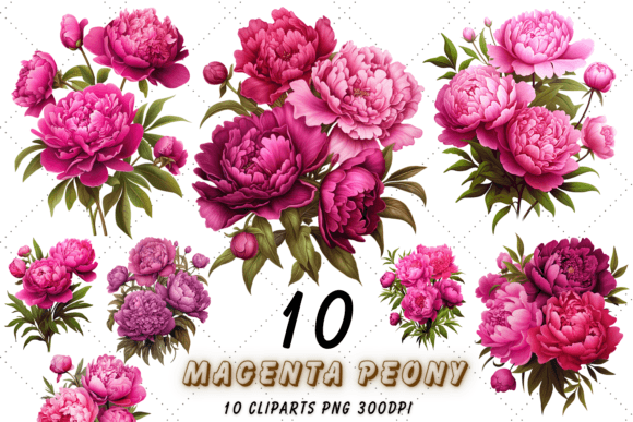 Download Magenta Peony Floral Sublimation Clipart - Sublimation Collection