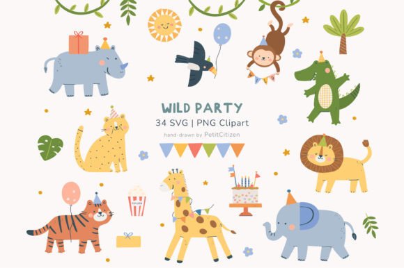 Download Wild Animal Birthday Party Clipart - Wild Collection