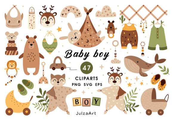 Download Newborn Baby Boy Clipart, It's a Boy - Premium Bundle