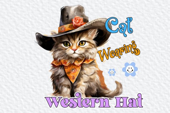 Download Cat Western Hat Clipart Sublimation - Sublimation Collection