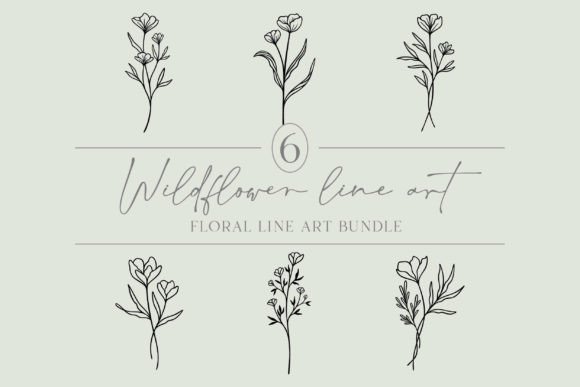 Download Wildflower Bundle | Floral Line Art Cute - Wild Collection
