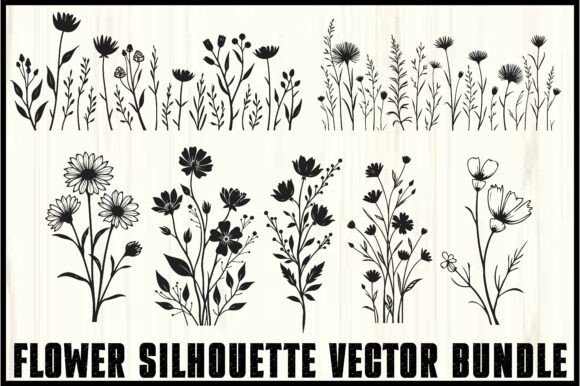 Download Wild Flower Silhouette Vector Set - Wild Collection