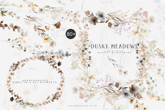 Download Watercolor Wildflowers Digital Clipart - Wild Collection