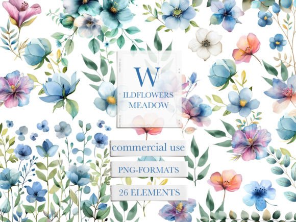 Download Wildflower Meadow, Dusty Blue Flowers - Wild Collection