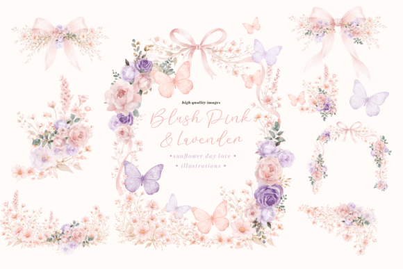 Download Blush Pink &amp; Purple Wildflowers Clipart - Wild Collection