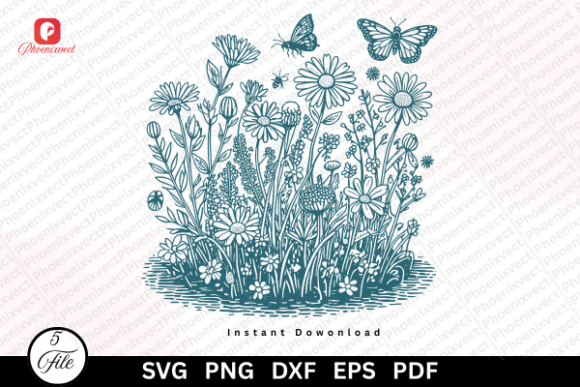 Download Wildflower Meadow Butterfly SVG PNG - Wild Collection