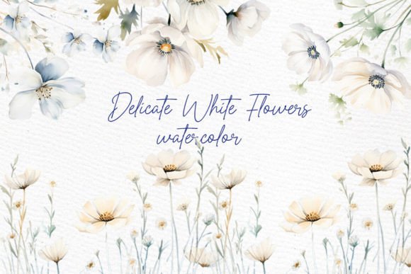 Download Watercolor White Wild Flowers Clipart - Wild Collection