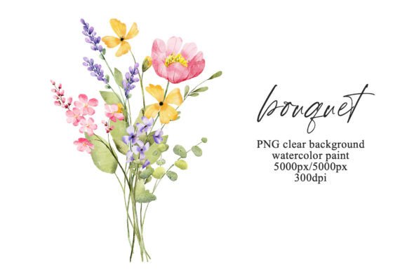 Download Watercolor Wild Flowers Clipart Bouquet. - Wild Collection