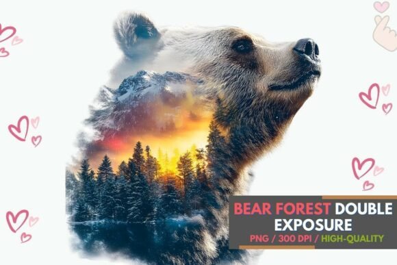 Download Bear Forest Double Exposure Wildlife Art - Wild Collection