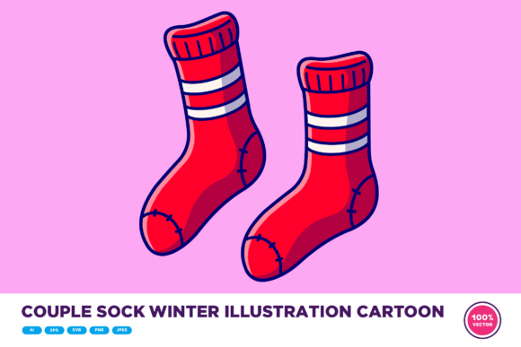 Download Couple Sock Winter Illustration Cartoon - Winter illustration Collection