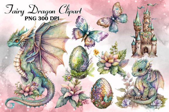 Download Fairy Dragon Sublimation Clipart Bundle - Sublimation Collection