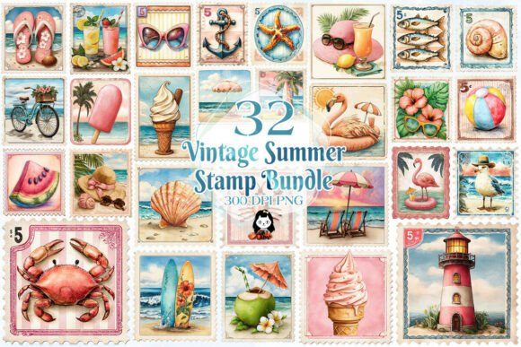 Download Vintage Summer Stamp Sublimation Clipart - Sublimation Collection