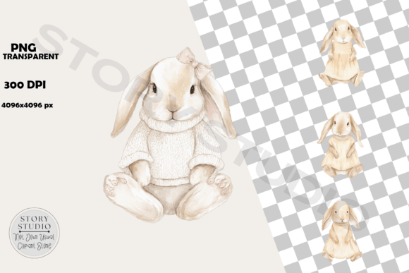 Download Adorable Watercolor Baby Bunny Clipart - Adorable Collection