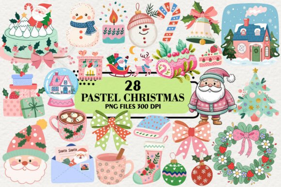 Download Kawaii Pastel Christmas Clipart Bundle - Pastel christmas Collection