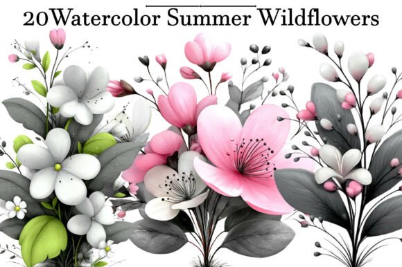 Download Watercolor Summer Wildflowers Clipart - Wild Collection