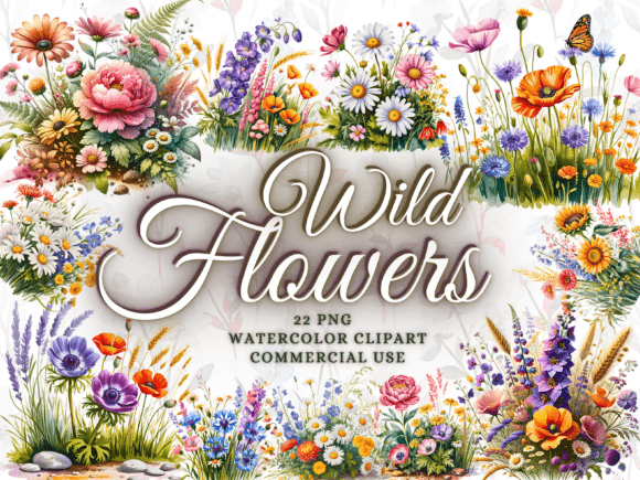 Download Watercolor Wild Flowers Clipart Png - Wild Collection