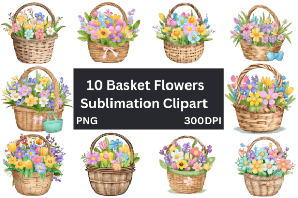Download Basket Flowers Sublimation Clipart - Sublimation Collection