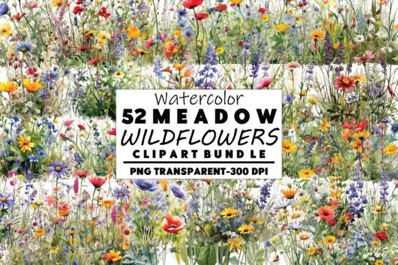 Download Watercolor Meadow Wildflowers Clipart Bu - Wild Collection