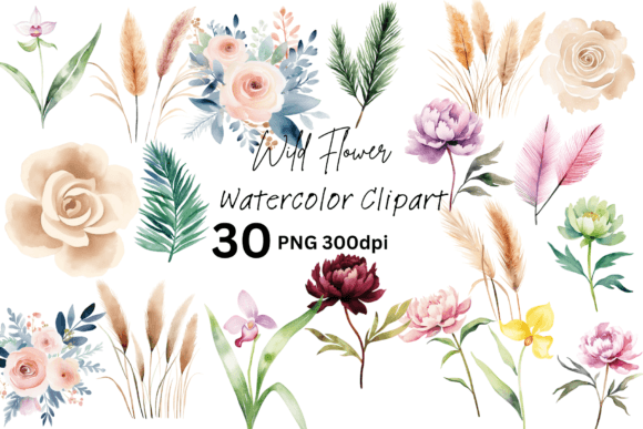 Download Watercolor Wild Flowers Clipart - Wild Collection