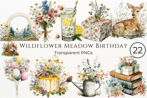 Download Wildflower Meadow Birthday Clipart - Wild Collection