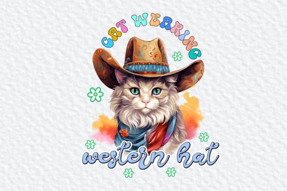 Download Cat Western Hat Clipart Sublimation - Sublimation Collection